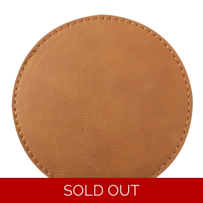 Coaster - Laserable Leatherette (Round) - Brown/Black